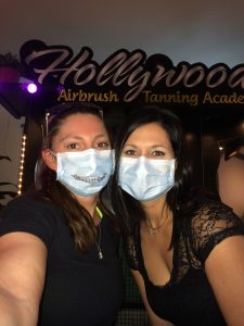 very important to wear a protective mask while doing spray tans